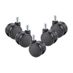 JUEGO DE RUEDAS 65 MM PISO DURO NEGRA